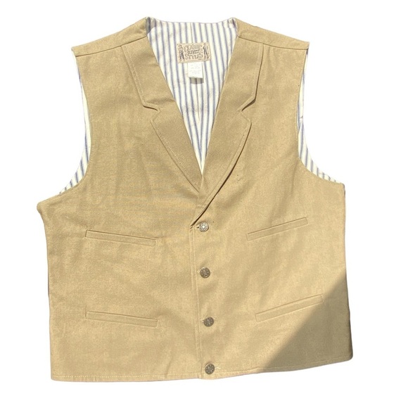 Vintage Classic Old West Styles Cotton Tan Vest - Picture 1 of 16